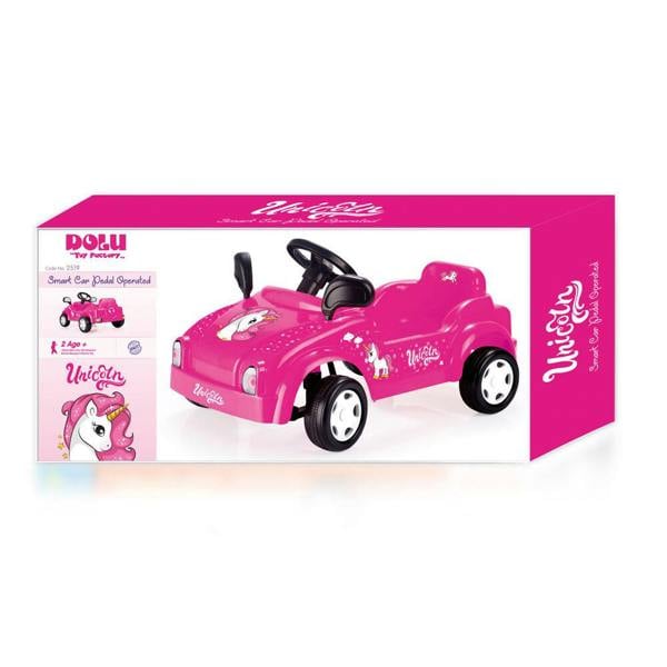 Dolu Unicorn Kids Smart Car Ride On Toy, Pedal Operated - Pink
