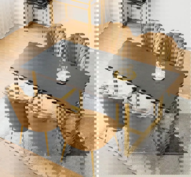 Dwight Dining Chair, Gold Frame-Weilai concept-Weilai Concept