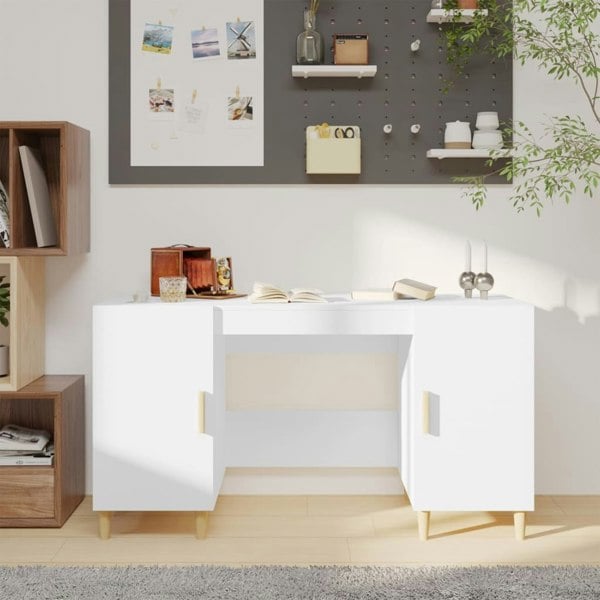 Berkfield Desk White 140x50x75 cm Engineered Wood