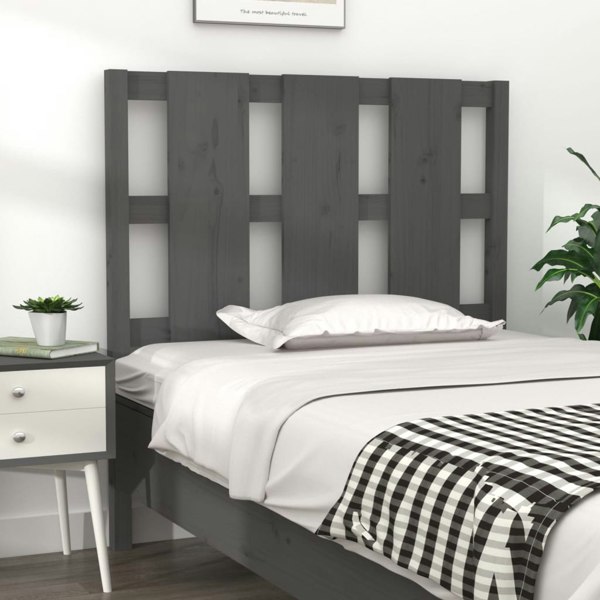 Berkfield Bed Headboard Grey 95.5x4x100 cm Solid Wood Pine