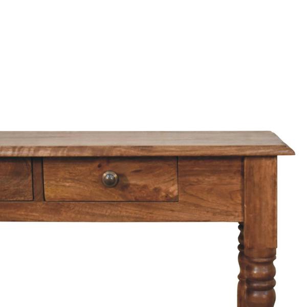 Artisan Furniture Solid Wood Three Drawer Console with Turned Legs