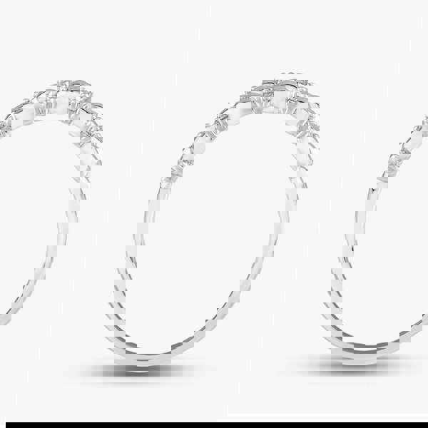 T. H. Baker 9ct White Gold 0.05ct Brilliant Cut Diamond Two Row Ring 537680 375/WG O