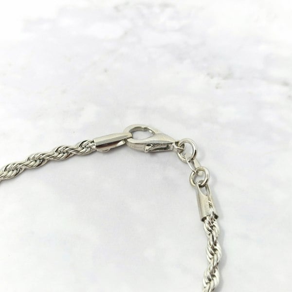 Rope Chain Shiny Silver Minimalist Elegant Bracelet