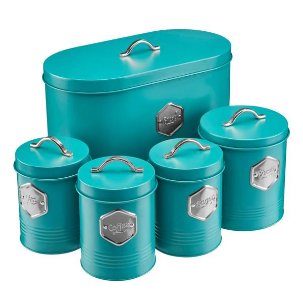 Cooks Professional 5 Piece Kitchen Storage Set | Teal / Silver