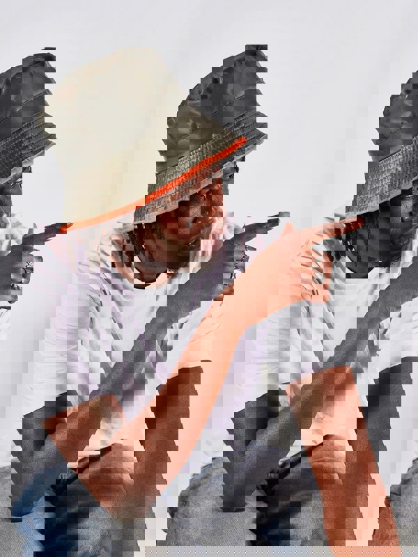 SVNX ARCHER Nylon bucket hat with contrast trim and drawstring in moss