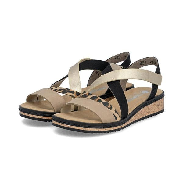 Rieker Rieker V3663 Womens Cross Strap Sandals Multi
