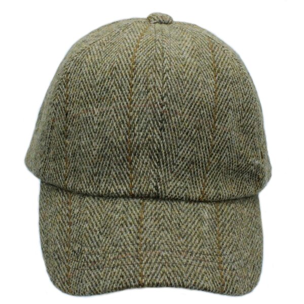 Heather Hats & Accessories Derby Tweed Baseball Cap, Cotton Lining, Outdoor Wear, Sage