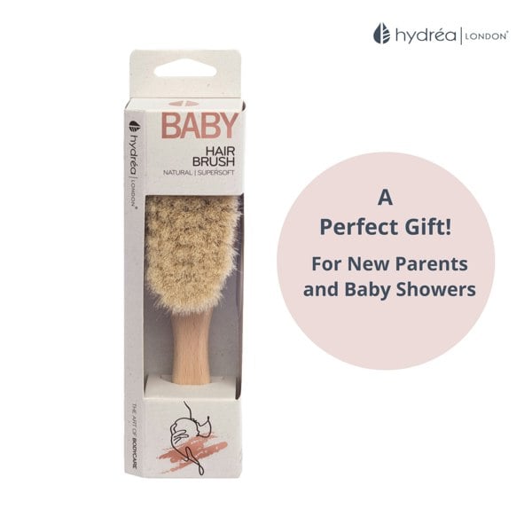 Hydréa London Natural Baby Hair Brush – FSC® Certified Beechwood with Ultra-Soft Bristle