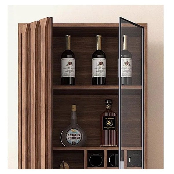 Dory Wine Cabinet, Solid Wood, More Sizes in a lifestyle setting with pantry cabinet
