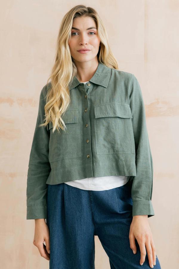 Grasslands Linen Blend Jacket Laurel