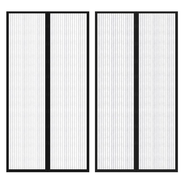 Berkfield Insect Door Curtain 210 x 100 cm 2 pcs Magnet Black