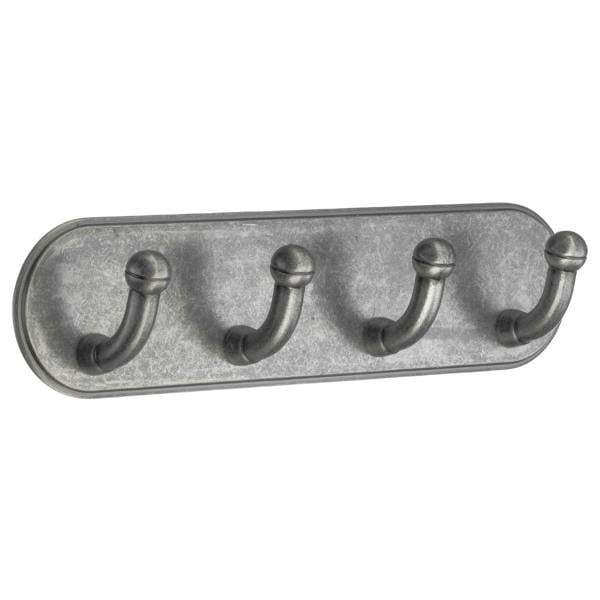 Pewter quadruple towel hook