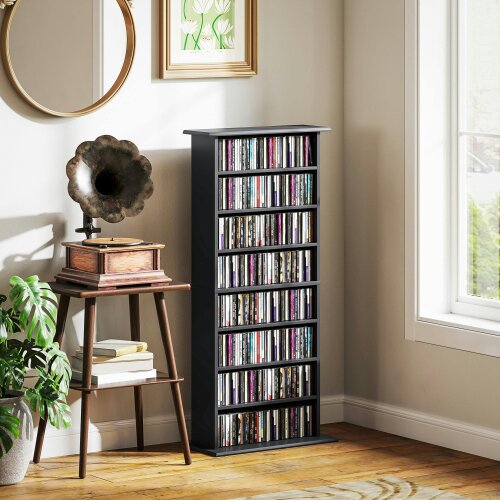 Wyld Haus Kael 126cm Wood Black Bookcase Storage Unit Shelving Unit