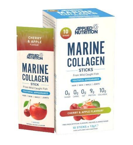 Applied Nutrition Marine Collagen Sticks, Cherry & Apple - 10 x 12g