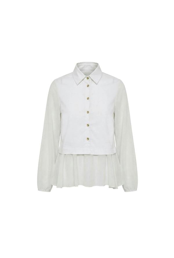 James Lakeland White Contrast Hem Blouse