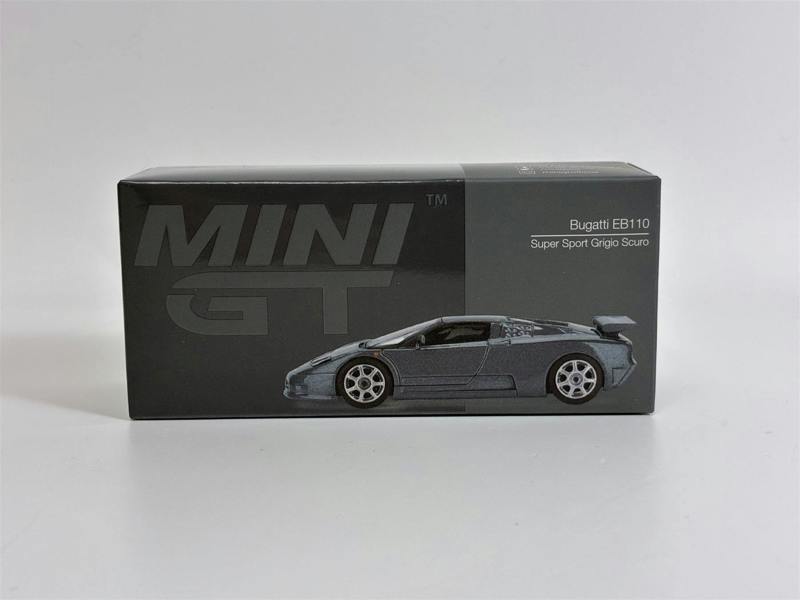 MCSlots Bugatti EB110 Super Sport Grigio Scuro LHD 1:64 Scale Mini GT MGT01002L