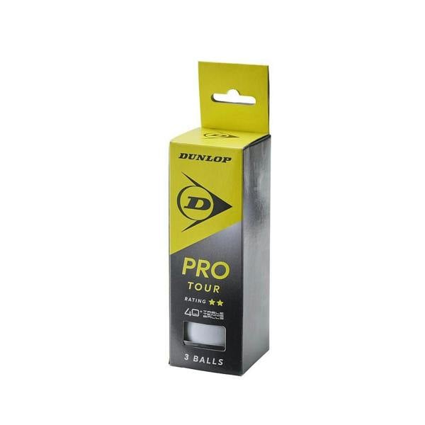 Dunlop 40+ Pro Tour Table Tennis Balls (Pack of 3) - White - 