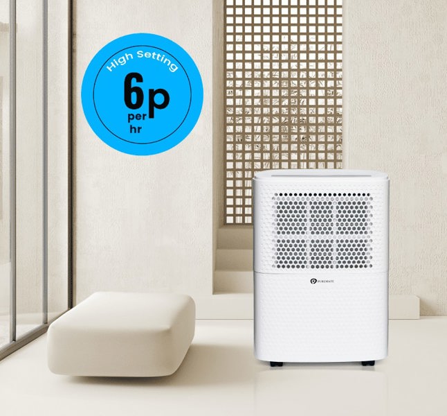 PureMate 12 Litre Dehumidifier with Air Purifier and Continuous Drainage Hose