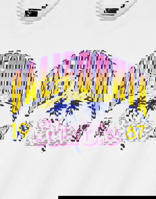 Barbie Womens White California Dream Cropped Short Sleeved T-Shirt