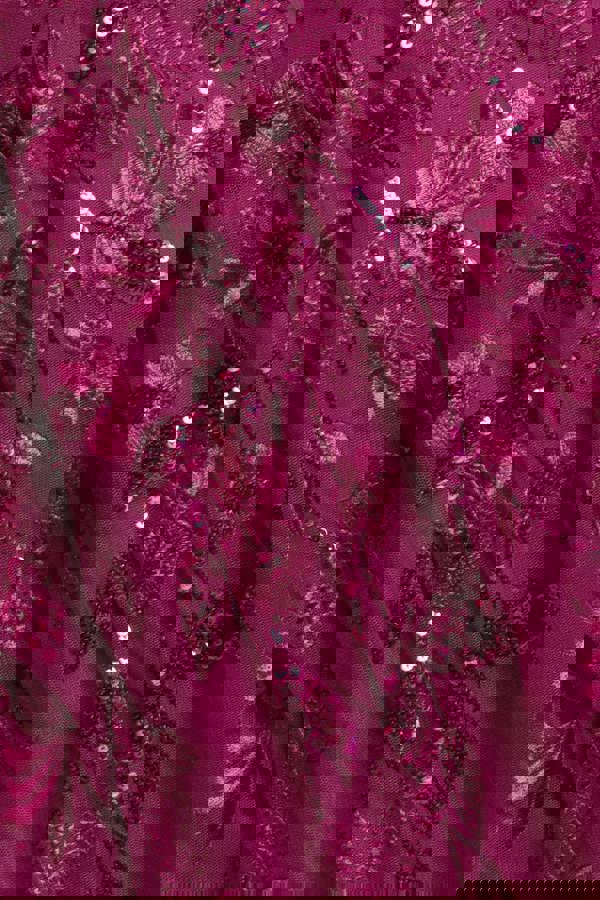 Flared Sleeve Embroidered Maxi Dress - Magenta DR3279A