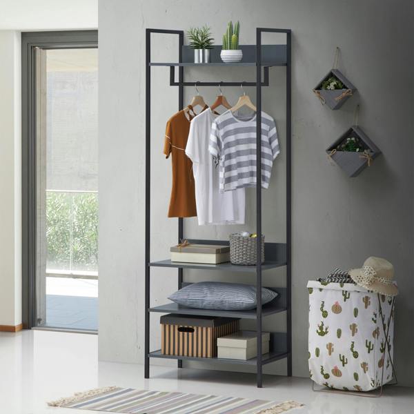 Timber Art Design 4 Tier Zahra Bedroom Double Open Wardrobe Furniture Storage Cupboard