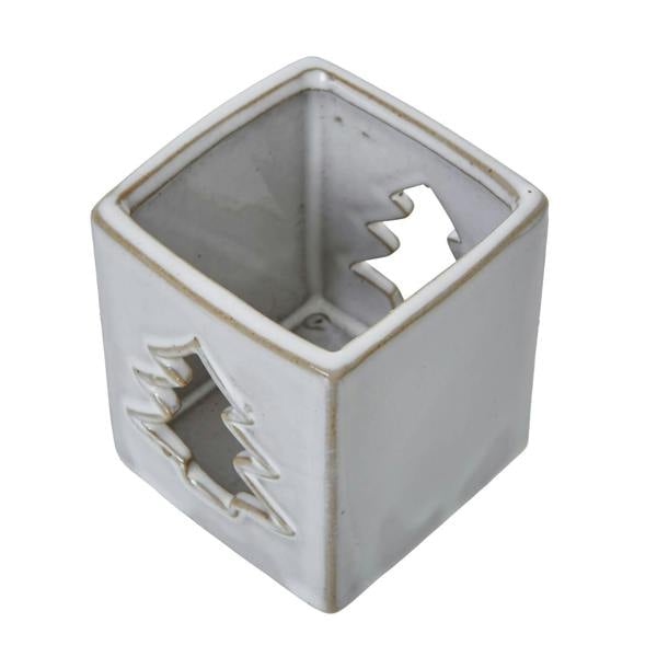 Hill Interiors Ceramic Tree Cut-Out Tealight Holder - White - 
