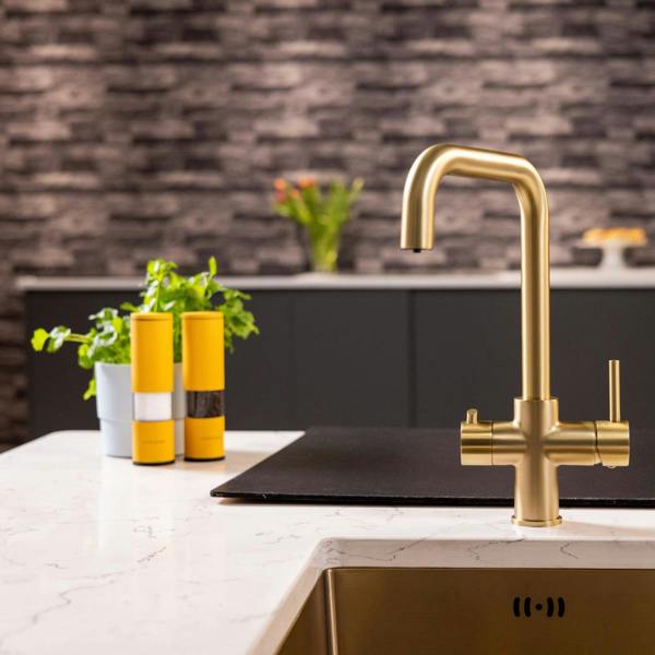 Flode tre | 3 in 1 Boiling Water Tap | Brushed Brass Finish