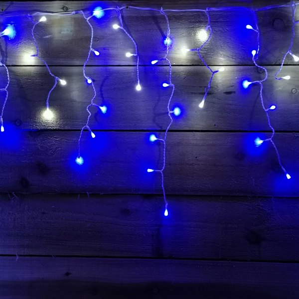 Samuel Alexander 300 LED 7.5m Premier Christmas Outdoor 8 Function Icicle Lights Blue & White