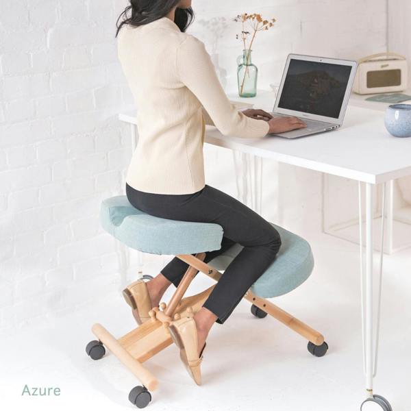 Memory Foam Kneeling Chair - 360 colours linen green mint beech chair dining office work