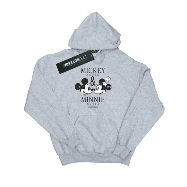 Disney Mens Mickey And Minnie Mouse Mousecrush Mondays Hoodie - Sports Grey