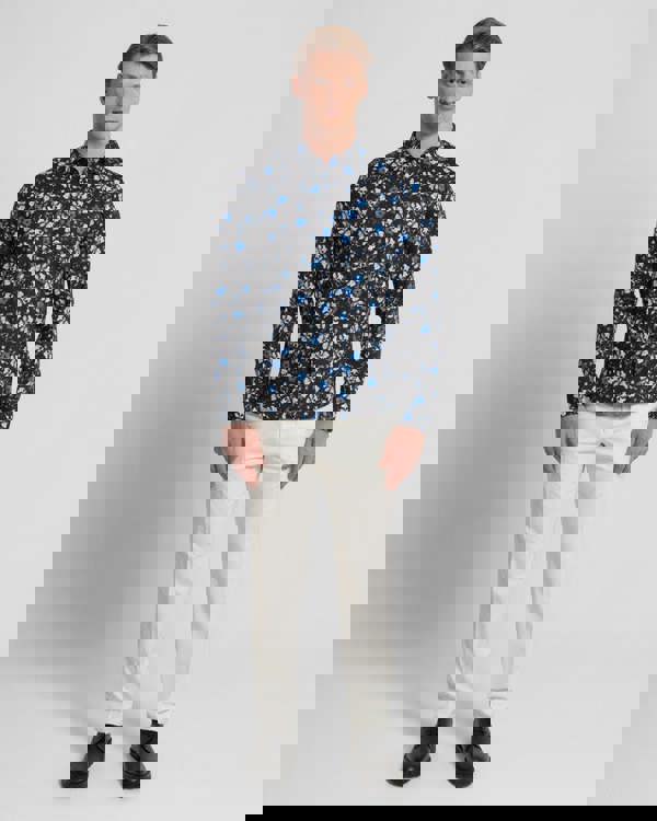 Steel & Jelly Black Limited Edition Floral Print Stretch Shirt