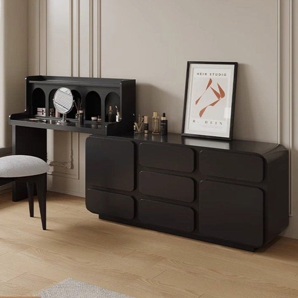 Dinah Dressing Table With Sideboard, Cream or Black-Weilai Concept-Weilai Concept