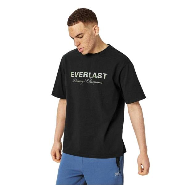 Everlast Mens Camo Logo Relaxed Fit T-Shirt - Black - 