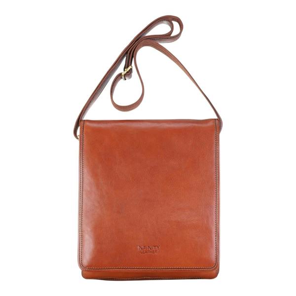 Infinity Leather Leather Vintage Messenger Shoulder Crossbody Travel Business Bag - Ranger