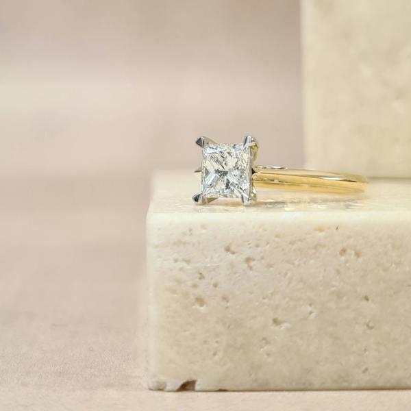 Sarah Layton 18ct Yellow Gold Princess Cut Diamond Engagement Ring - 0.93ct