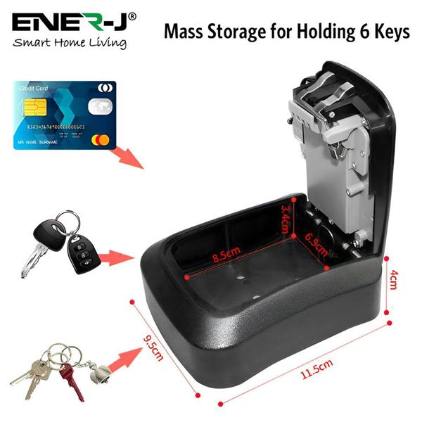 ENER-J Smart Key Lock Box, Smart Key Cabinet, Bluetooth App-Controlled, IP45 Rated, Sturdy and Reliable
