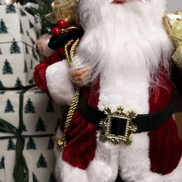 Samuel Alexander 40cm Red Standing Santa with Gift Sack Christmas Indoor Decoration