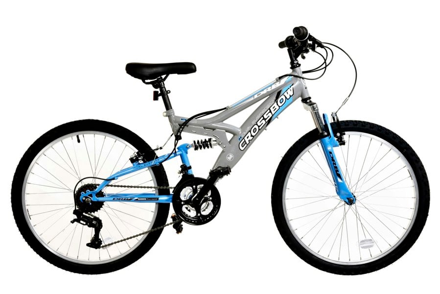 Dallingridge Crossbow Jr. Full Suspension Mountain Bike, 24In Wheel - Grey/Blue