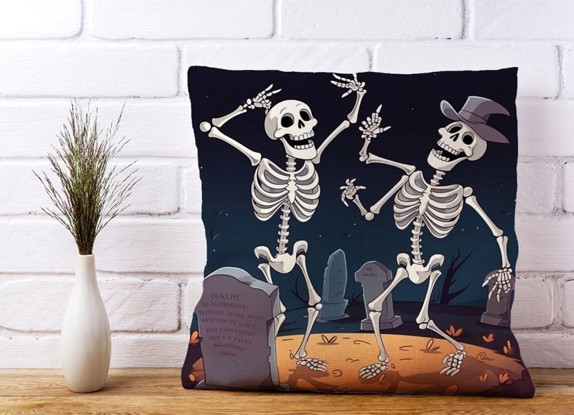 Warren Reed Skeletons Dancing Cushions