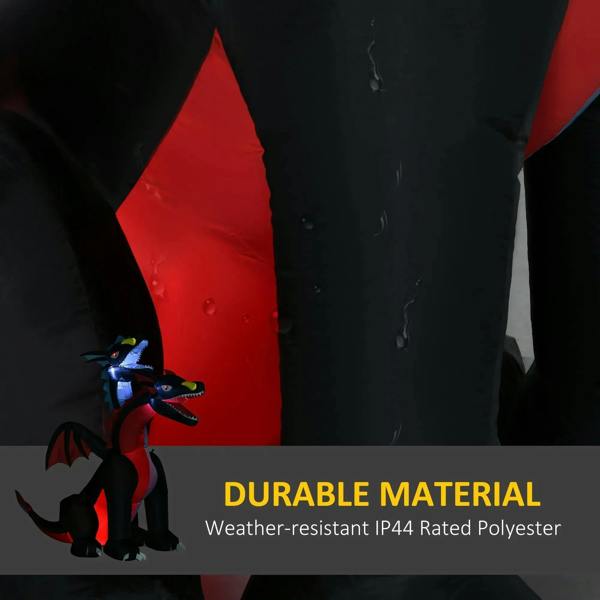 Inflatable dragon body fabric panel in black and red with subtle texture