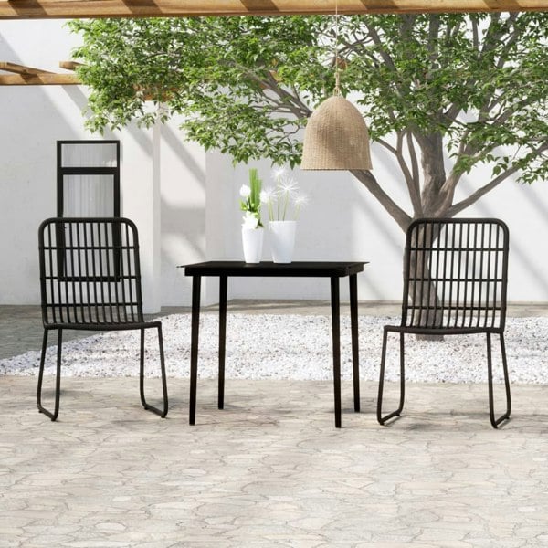 Berkfield 3 Piece Garden Dining Set Black
