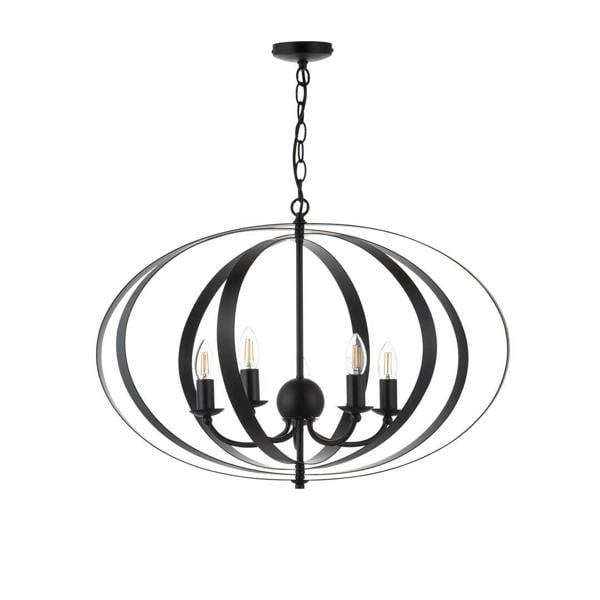 Pagazzi Lighting Midnight 5 Light Matte Black Pendant Ceiling Light