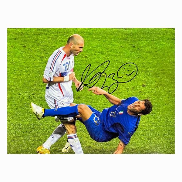 Unbranded Marco Materazzi signed "Zidane headbutt" photo — Unframed