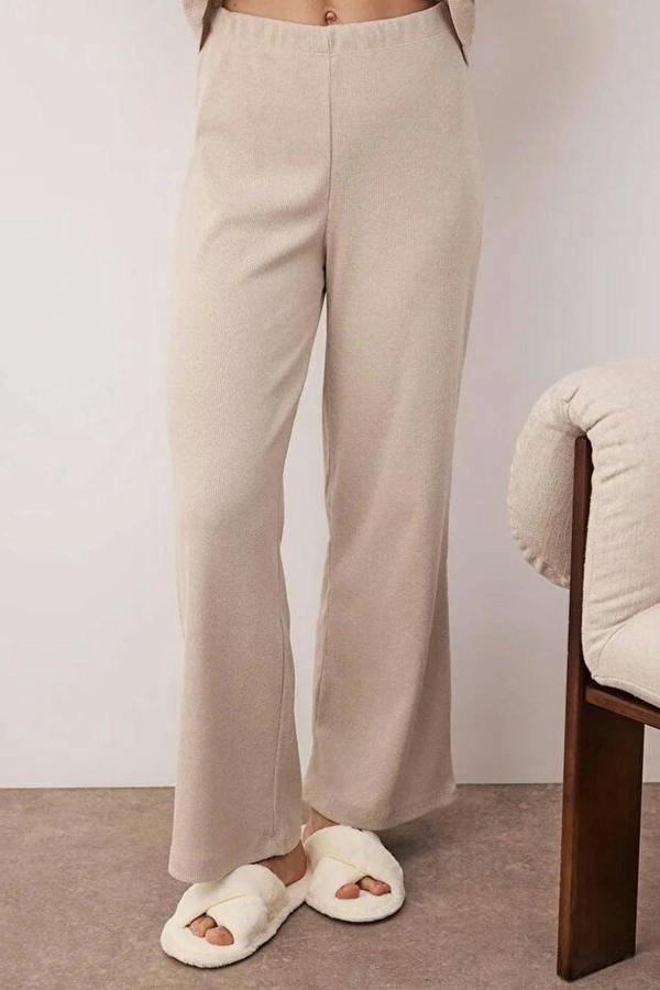 WOVCOR 2-Piece Ribbed Long-Sleeve Pajama Set