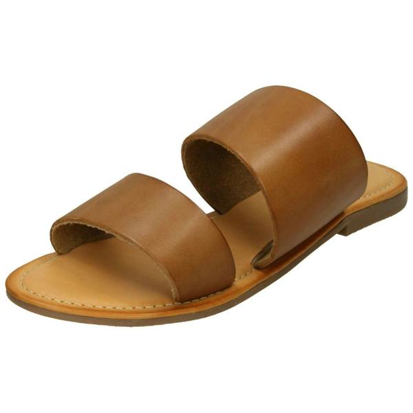 Leather Collection Ladies Leather Collection Double Strap Mules F00234