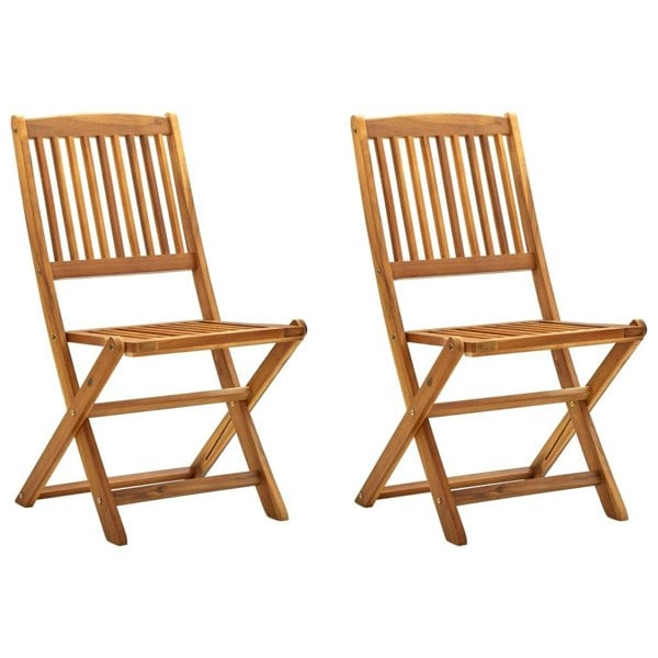 Berkfield Folding Outdoor Chairs 2 pcs Solid Acacia Wood