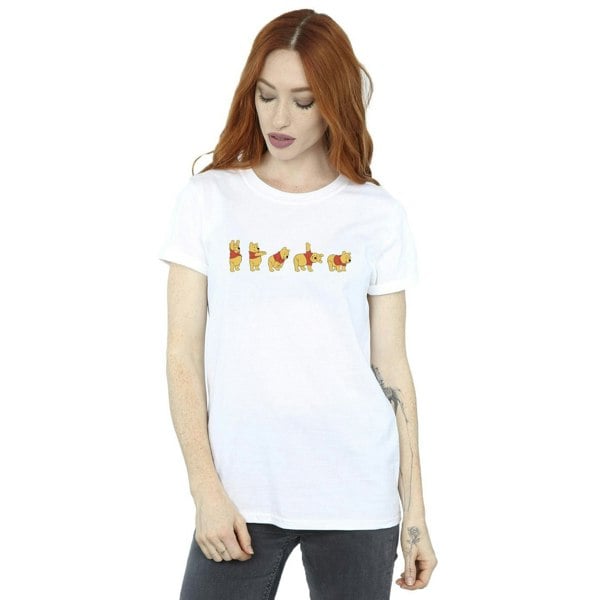 Disney Womens/Ladies Winnie The Pooh Stretching Cotton Boyfriend T-Shirt - White