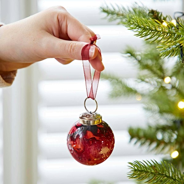 Paper High Set of 3 Zara Coloured Recycled Glass Marble Baubles
