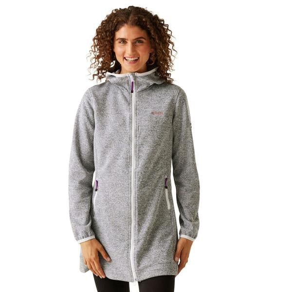 Regatta Womens/Ladies Bloomfield Marl Longline Fleece Jacket - Heather/White - 