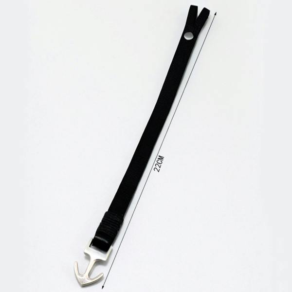 Aye Do Gifts Men's Black Leather Silver Hook Bracelet